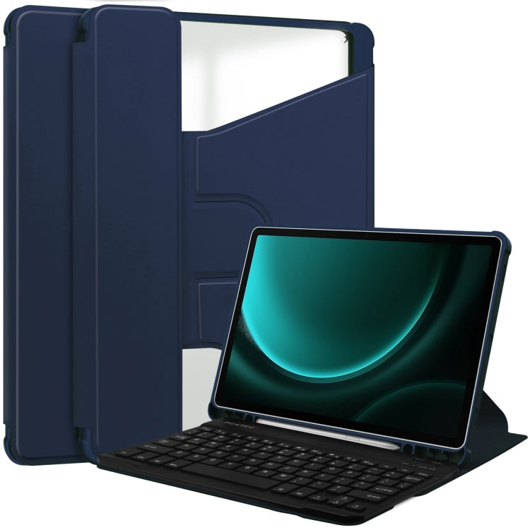 360 Rotation Transparent Smart Leather Case with Keyboard, For Samsung Galaxy Tab A11+, For Samsung Galaxy Tab S9 FE / S10 FE, For Samsung Galaxy Tab S9 FE+ / S10+, For Samsung Galaxy Tab A9+