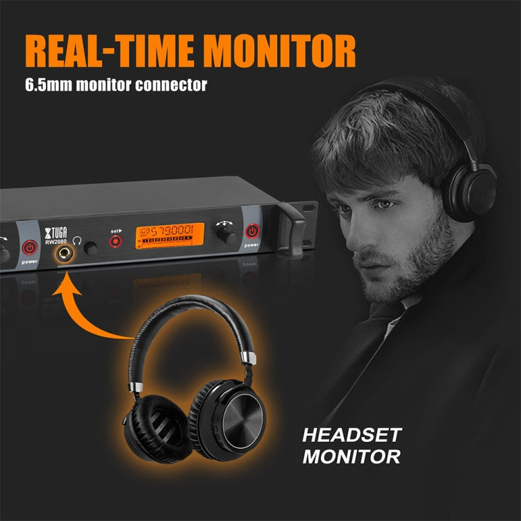 XTUGA RW2080 UHF Wireless Stage Singer In-Ear Monitor System 8 BodyPacks(UK Plug)