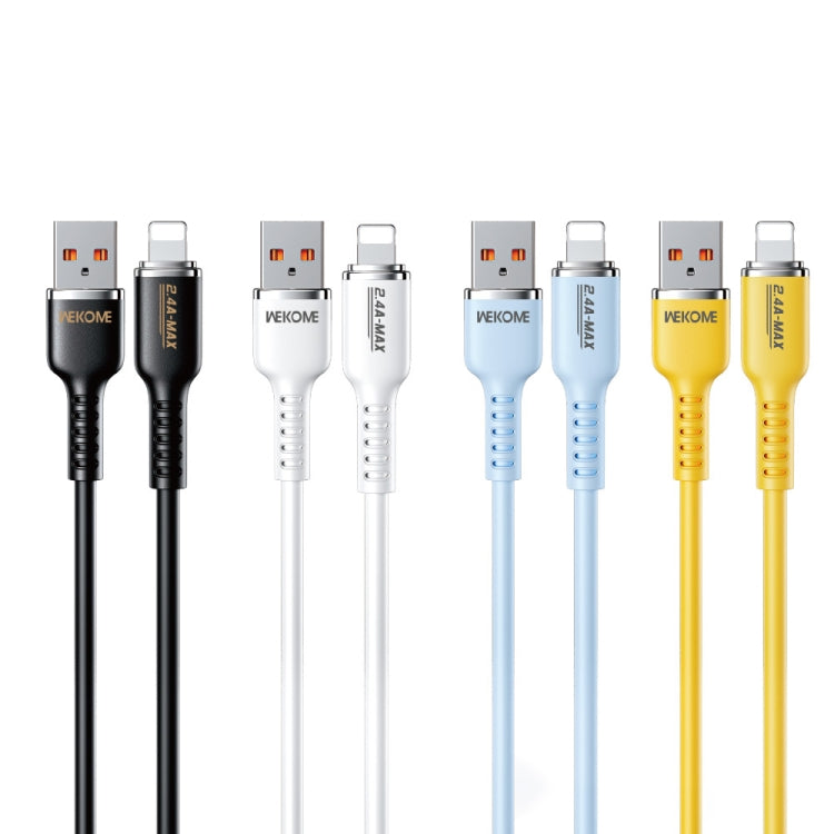 WK WDC-09i 2.4A USB to 8 Pin Silicone Data Cable, Length: 1.2m(White)
