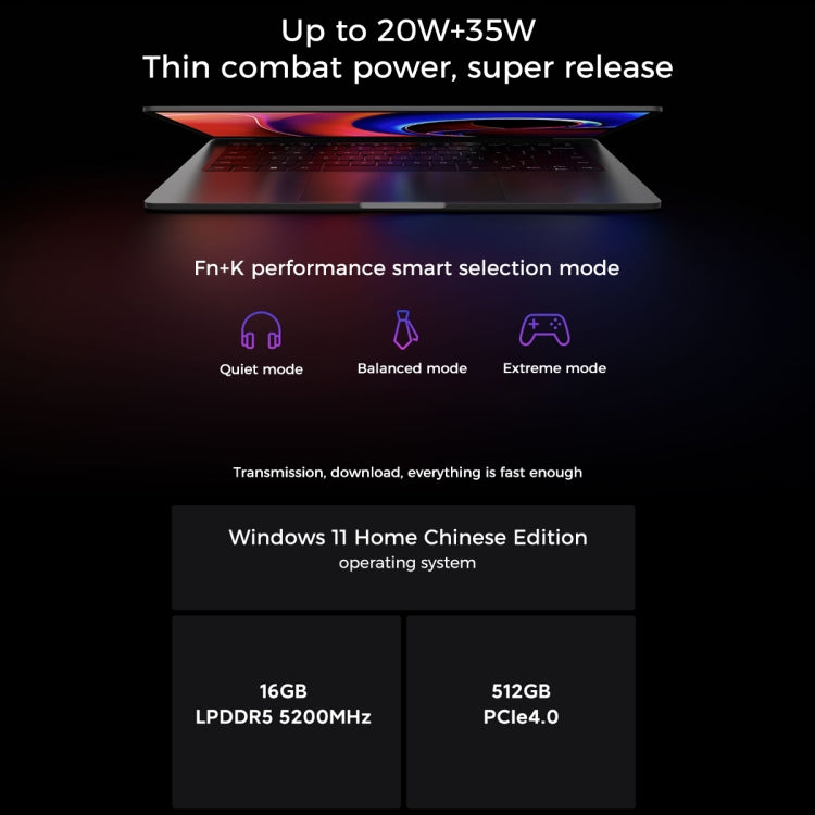 Xiaomi RedmiBook Pro 14 inch Laptop, 16GB+512GB, Windows 11 Home Chinese Version, Intel 12th Gen Core i7-12650H Deca Core MX550 Discrete Graphics