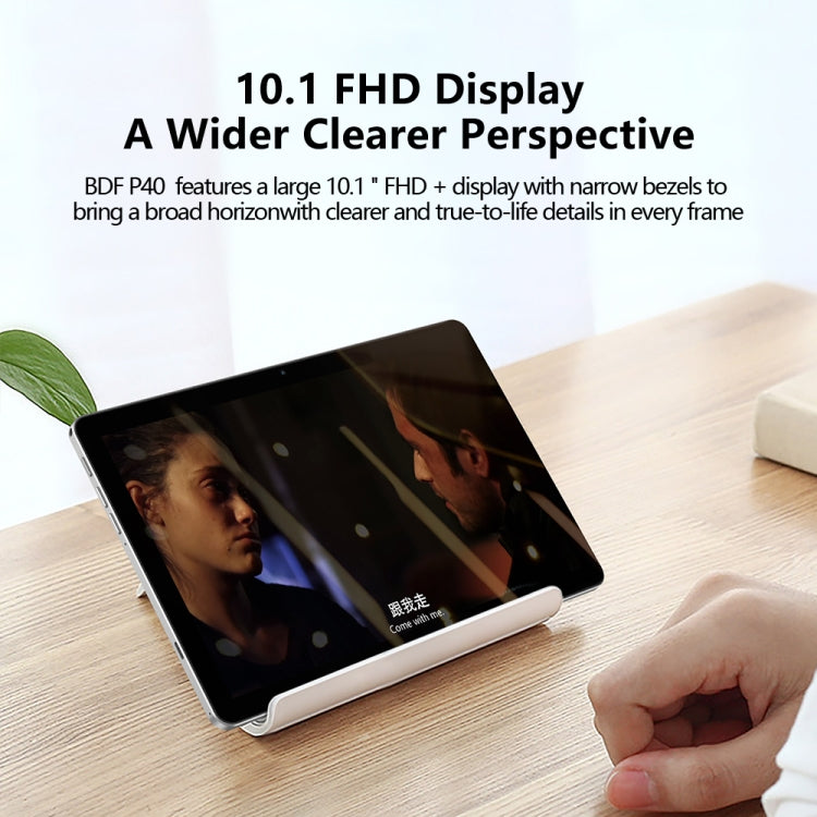 BDF P40 4G LTE Tablet PC 10.1 inch, 8GB+128GB, Android 11 MTK6755 Octa Core, Support Dual SIM, EU Plug(Grey)