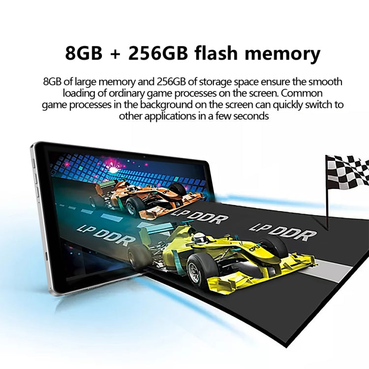 BDF P40 4G LTE Tablet PC 10.1 inch, 8GB+256GB, Android 12 MTK6762 Octa Core, Support Dual SIM, EU Plug(Grey)