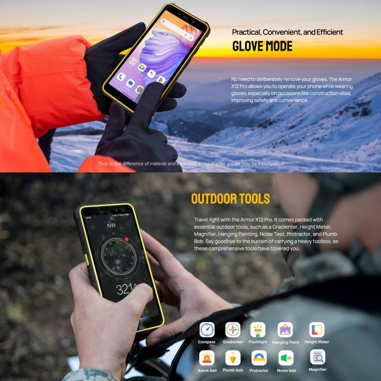 [HK Warehouse] Ulefone Armor X12 Pro, 4GB+64GB, IP68/IP69K Rugged Phone, 5.45 inch Android 15 MediaTek Helio G36 Octa Core, Network: 4G, NFC(Some Orange)