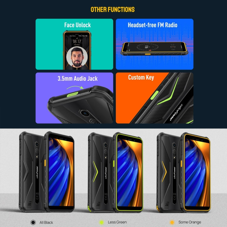 [HK Warehouse] Ulefone Armor X12 Pro, 4GB+64GB, IP68/IP69K Rugged Phone, 5.45 inch Android 15 MediaTek Helio G36 Octa Core, Network: 4G, NFC(All Black)
