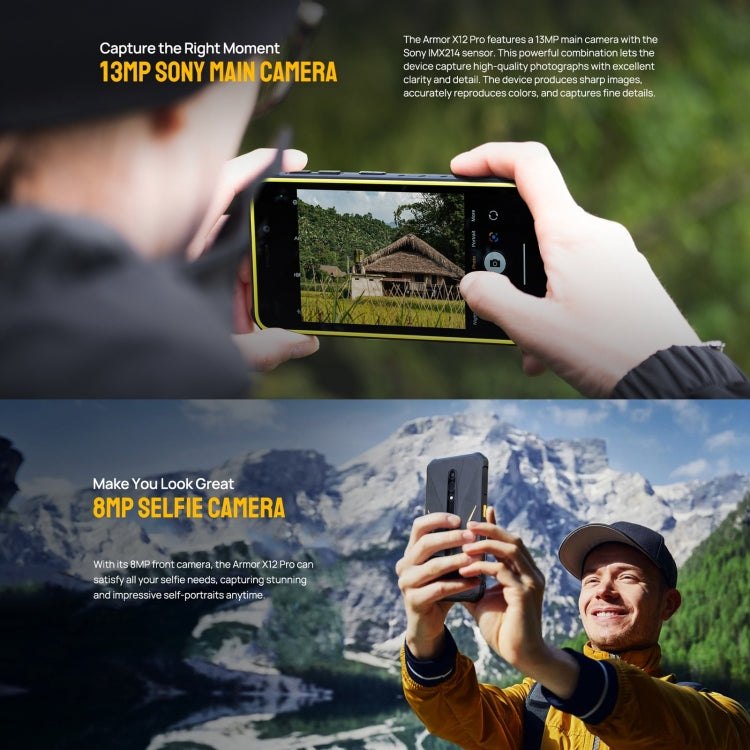 [HK Warehouse] Ulefone Armor X12 Pro, 4GB+64GB, IP68/IP69K Rugged Phone, 5.45 inch Android 15 MediaTek Helio G36 Octa Core, Network: 4G, NFC(All Black)