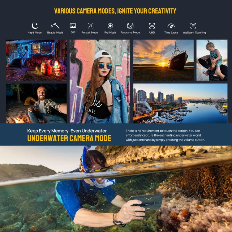 [HK Warehouse] Ulefone Armor X12 Pro, 4GB+64GB, IP68/IP69K Rugged Phone, 5.45 inch Android 15 MediaTek Helio G36 Octa Core, Network: 4G, NFC(All Black)