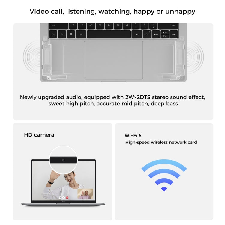Xiaomi RedmiBook Pro 15 Laptop 2022 15.6 inch, 16GB+512GB, Windows 11 Home Chinese Version, AMD Ryzen 5 6600H Hexa Core RTX2050 Discrete Graphics(Starlight Grey)
