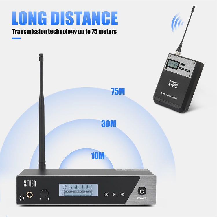 XTUGA  IEM1100 Professional Wireless In Ear Monitor System 4 BodyPacks(UK Plug)