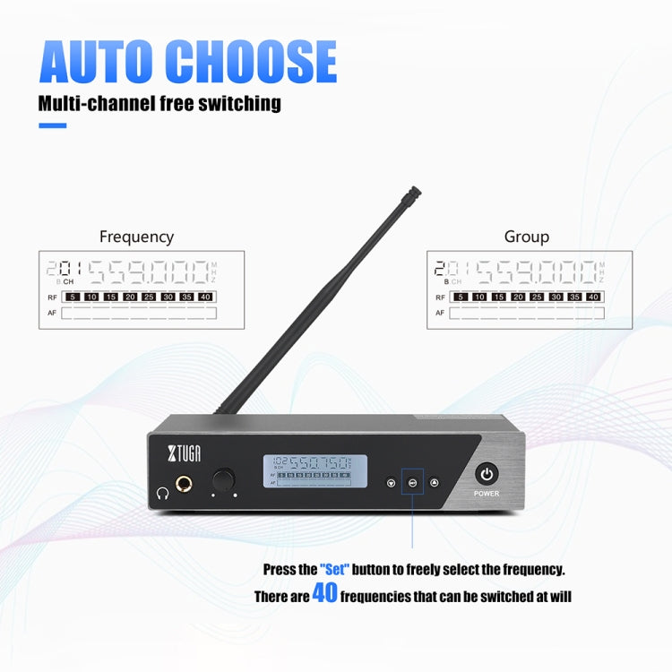 XTUGA  IEM1100 Professional Wireless In Ear Monitor System 4 BodyPacks(US Plug)