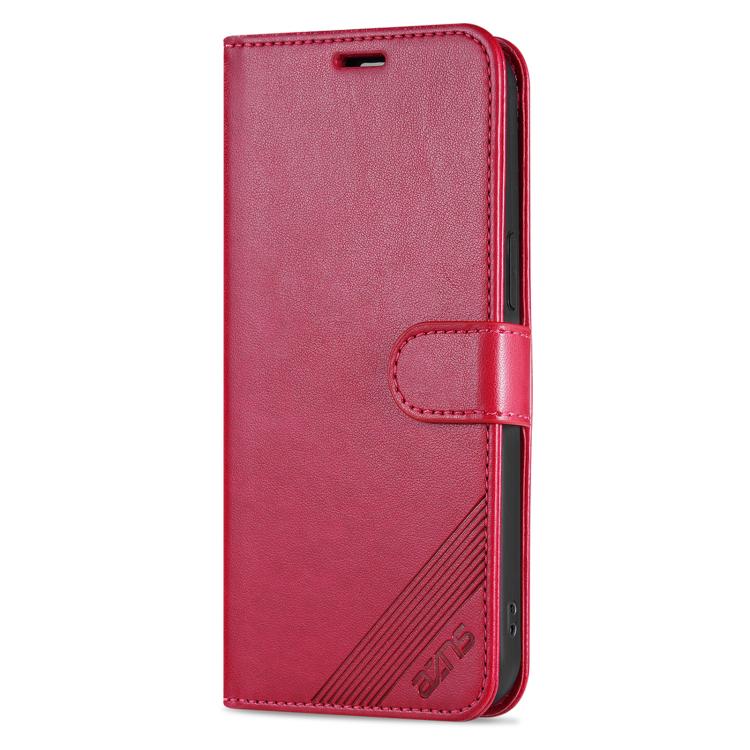 For iPhone 17e / 16e AZNS Sheepskin Texture Flip Leather Phone Case(Red)