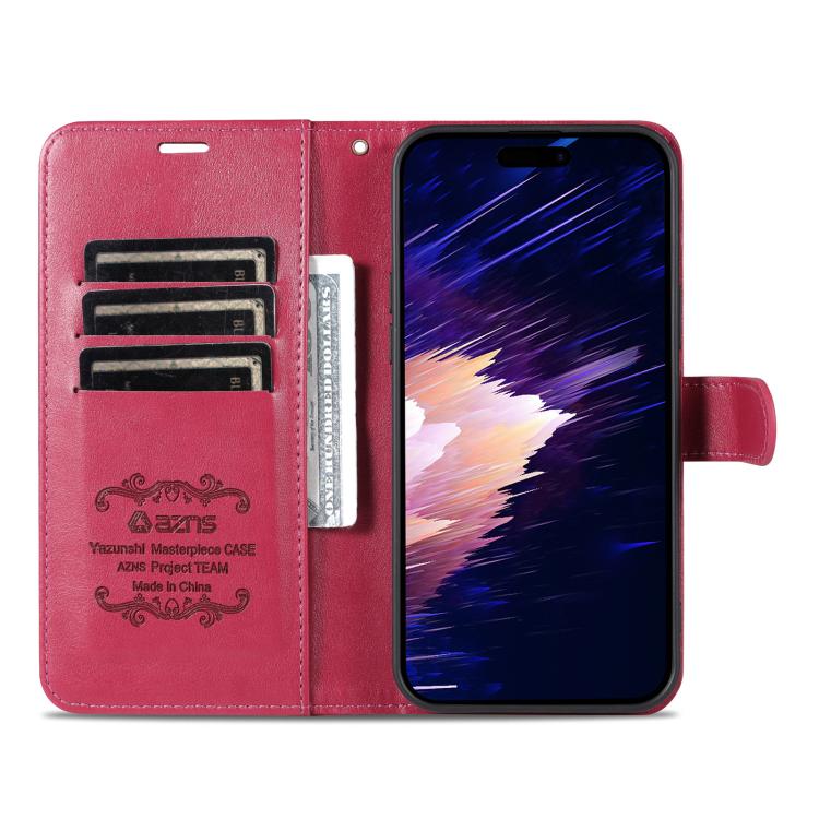 For iPhone 17e / 16e AZNS Sheepskin Texture Flip Leather Phone Case(Red)