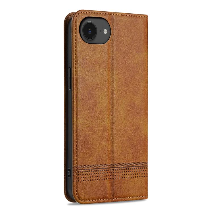 For iPhone 17e / 16e AZNS Magnetic Calf Texture Flip Leather Phone Case(Light Brown)
