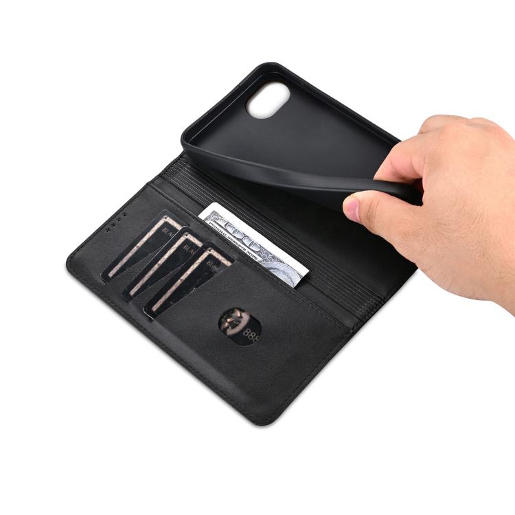 For iPhone 17e / 16e AZNS Magnetic Calf Texture Flip Leather Phone Case(Black)
