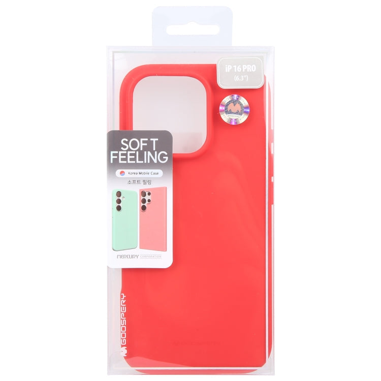 For iPhone 16 Pro Max GOOSPERY SOFT FEELING Liquid TPU Soft Phone Case(Red)