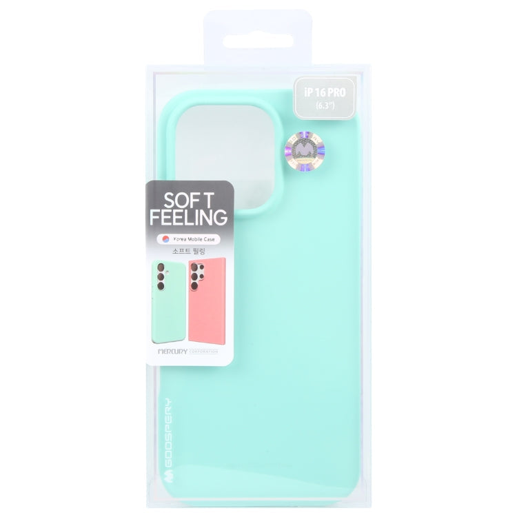 For iPhone 16 Pro Max GOOSPERY SOFT FEELING Liquid TPU Soft Phone Case(Mint Green)