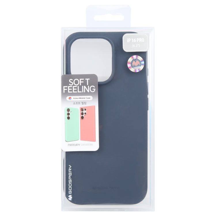 For iPhone 16 Pro Max GOOSPERY SOFT FEELING Liquid TPU Soft Phone Case(Dark Blue)