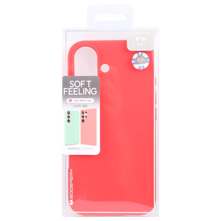 For iPhone 16 Plus GOOSPERY SOFT FEELING Liquid TPU Soft Phone Case(Red)