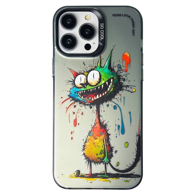 Double Layer Color Silver Series Animal Oil Painting Phone Case, For iPhone 12 Pro Max