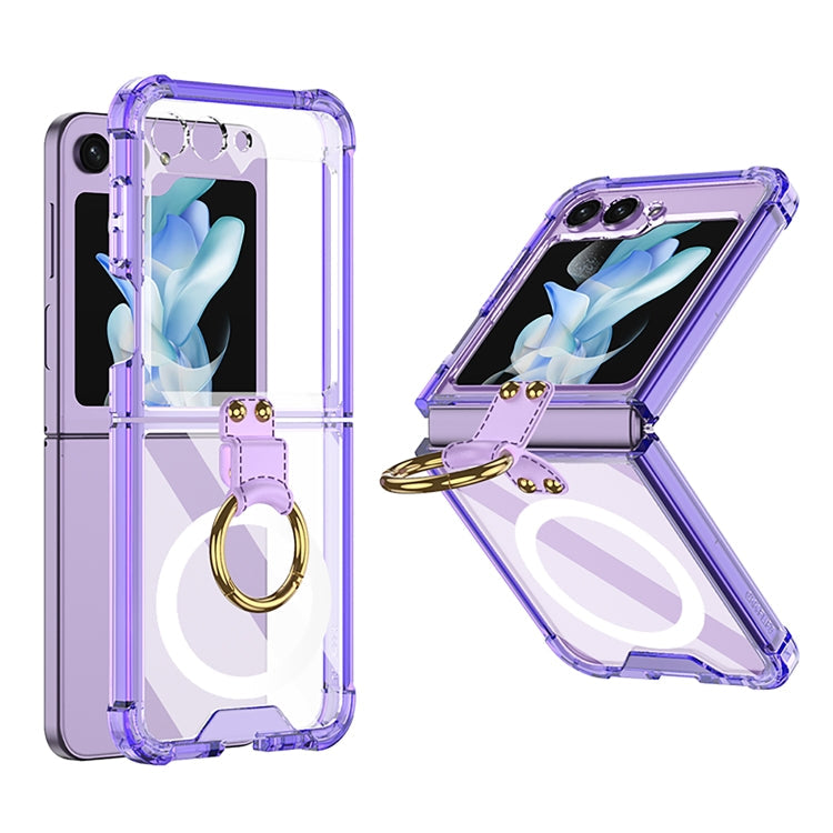 GKK MagSafe Airbag Hinge Shockproof Phone Case with Ring Holder, For Samsung Galaxy Z Flip6 / Flip7 FE, For Samsung Galaxy Z Flip5