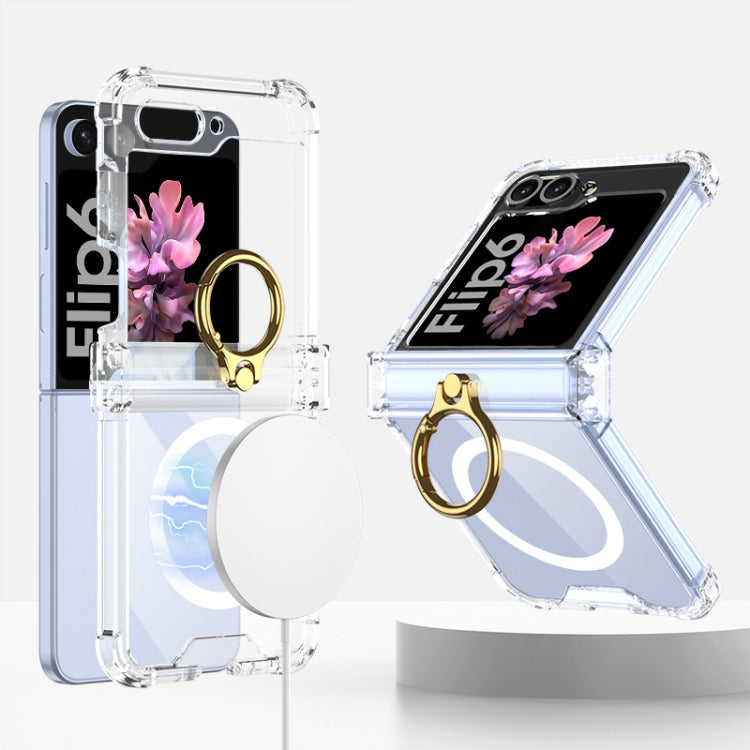 GKK MagSafe Airbag Hinge Shockproof Phone Case with Ring Holder, For Samsung Galaxy Z Flip6 / Flip7 FE, For Samsung Galaxy Z Flip5