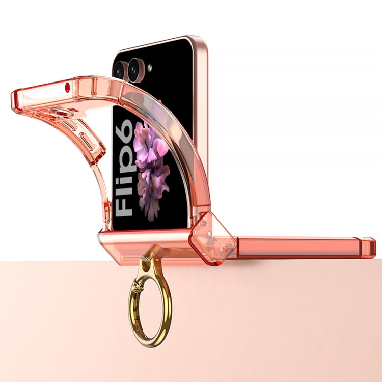 For Samsung Galaxy Z Flip6 / Flip7 FE GKK MagSafe Airbag Hinge Shockproof Phone Case with Ring Holder(Orange)