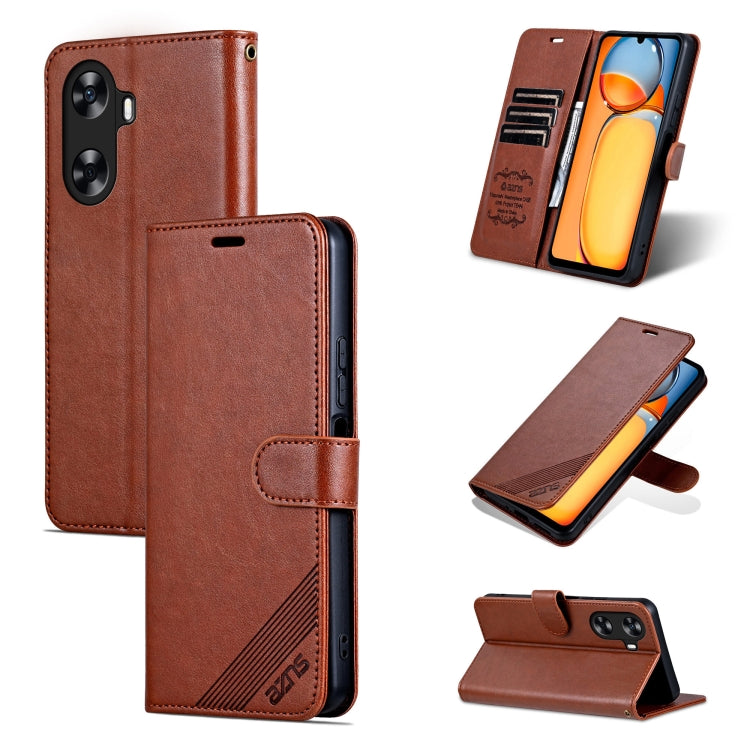 For Huawei Enjoy 70z AZNS Sheepskin Texture Flip Leather Phone Case(Brown)