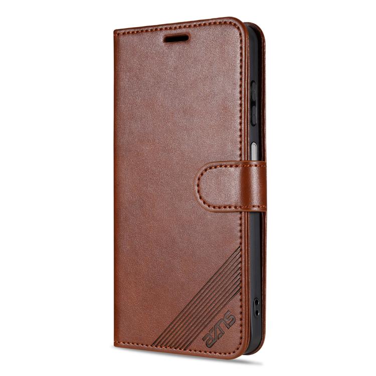 For Huawei nova 14 Pro 5G AZNS Sheepskin Texture Flip Leather Phone Case(Brown)