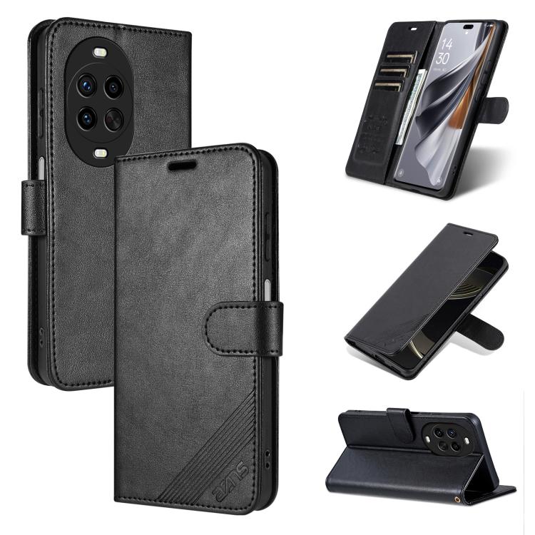For Huawei nova 14 Pro 5G AZNS Sheepskin Texture Flip Leather Phone Case(Black)