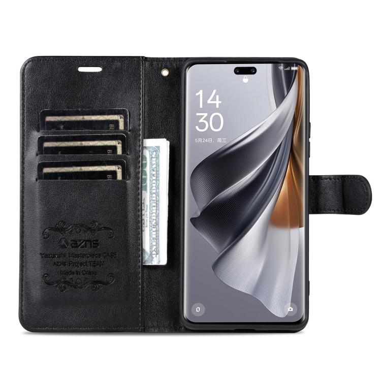 For Huawei nova 14 Pro 5G AZNS Sheepskin Texture Flip Leather Phone Case(Black)