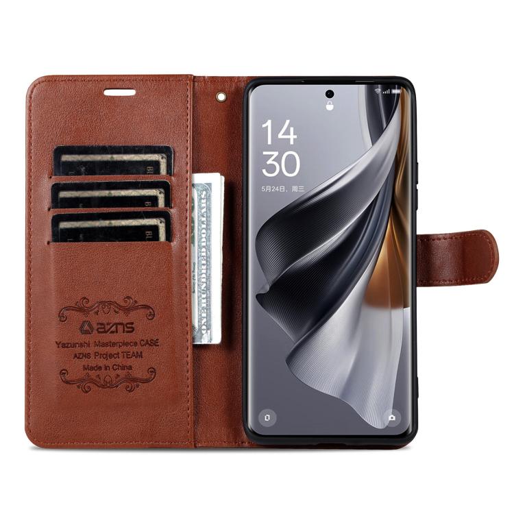 For Huawei nova 14 5G AZNS Sheepskin Texture Flip Leather Phone Case(Brown)