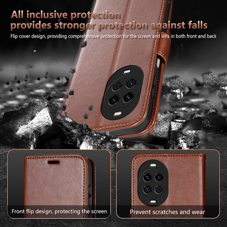 For Huawei nova 14 5G AZNS Sheepskin Texture Flip Leather Phone Case(Red)