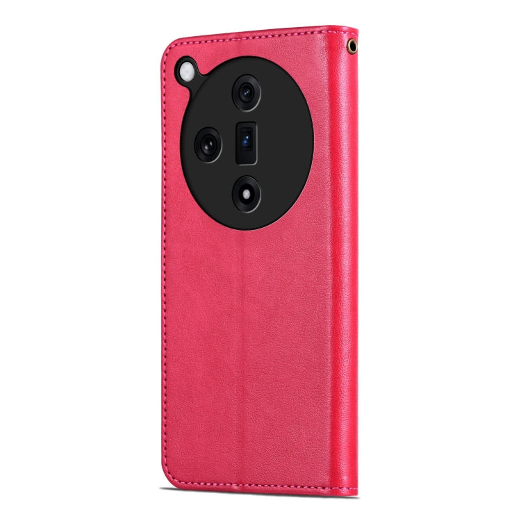 For OPPO Find X7 AZNS Sheepskin Texture Flip Leather Phone Case(Red)