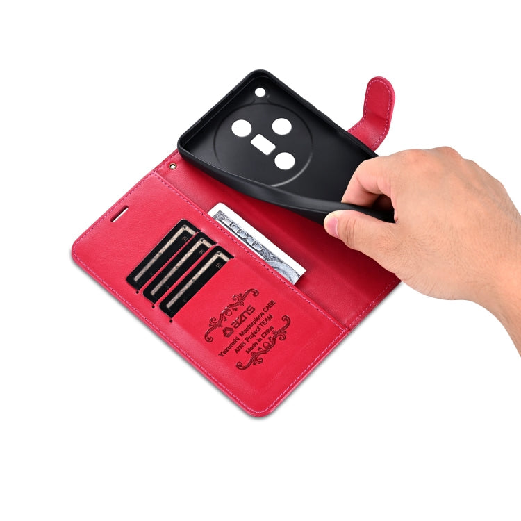 For OPPO Find X7 AZNS Sheepskin Texture Flip Leather Phone Case(Red)