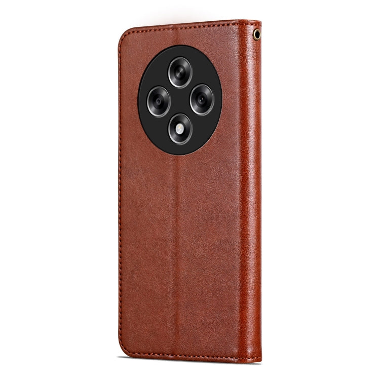 For OPPO A3 5G China AZNS Sheepskin Texture Flip Leather Phone Case(Brown)