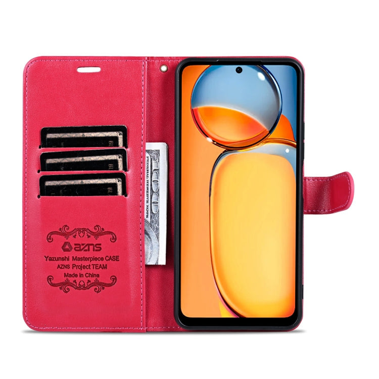 For OPPO K12x 5G Global AZNS Sheepskin Texture Flip Leather Phone Case(Red)