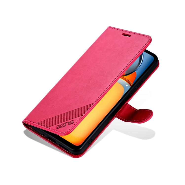 For OPPO K12x 5G Global AZNS Sheepskin Texture Flip Leather Phone Case(Red)