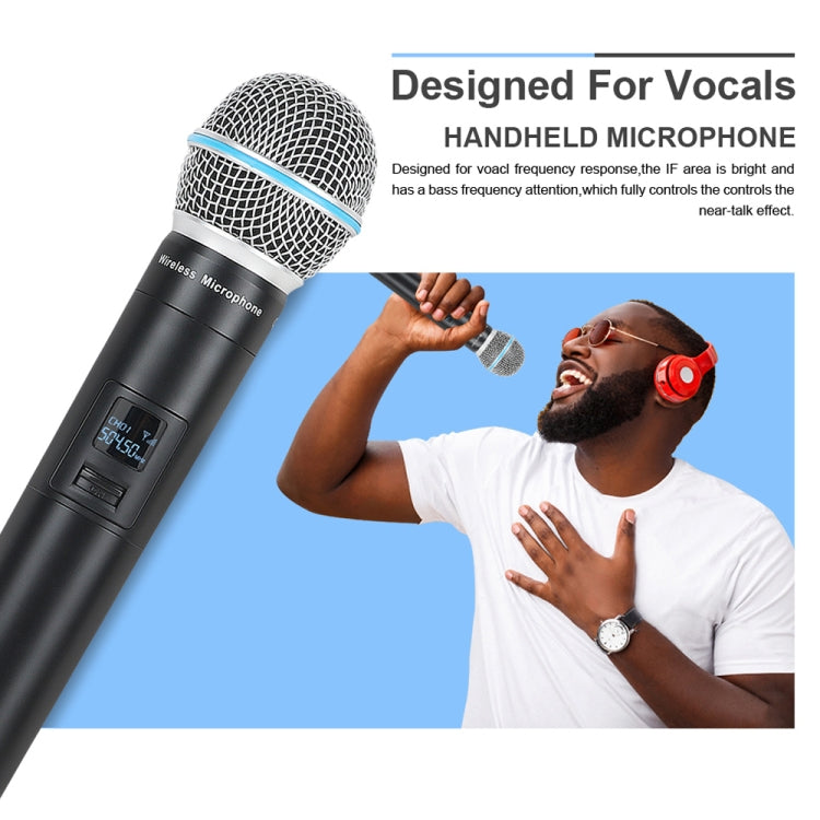 XTUGA A140-B Wireless Microphone System 4 BodyPack Headset Lavalier Microphone(US Plug)