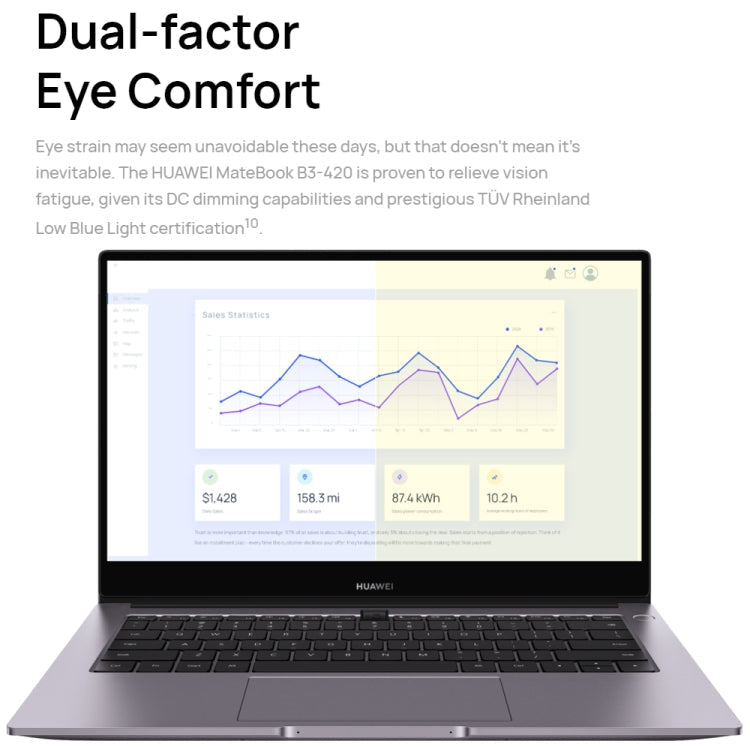 HUAWEI MateBook B3-430 Laptop, 16GB+512GB, 14 inch Windows 11 Home Chinese Version, Intel 12th Gen Core i7-1260P Integrated Graphics(Dark Grey)