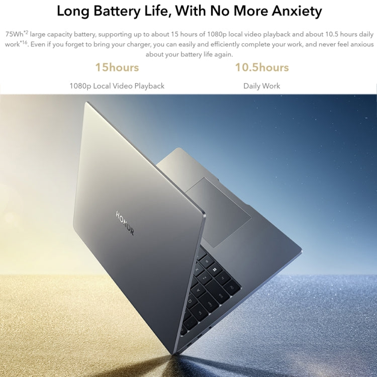HONOR MagicBook 14 2022 Laptop, 16GB+512GB, 14 inch Windows 11 Home Chinese Version, Intel 12th Gen Core i5-12500H MX550 Discrete Graphics(Grey)