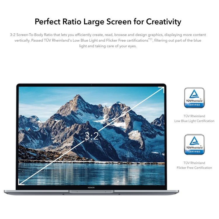 HONOR MagicBook 14 2022 Laptop, 16GB+512GB, 14 inch Windows 11 Home Chinese Version, Intel 12th Gen Core i5-12500H MX550 Discrete Graphics(Grey)