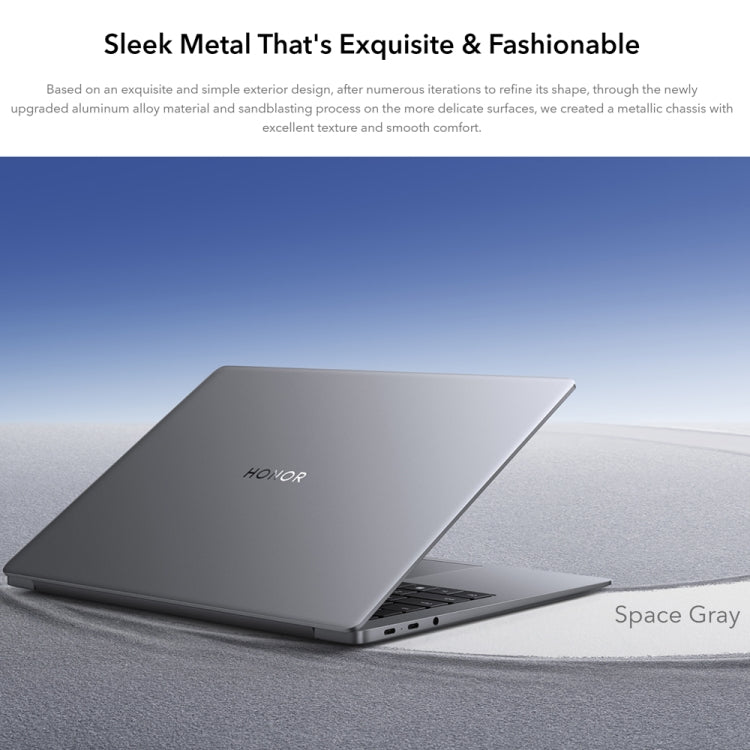 HONOR MagicBook 14 2022 Laptop, 16GB+512GB, 14 inch Windows 11 Home Chinese Version, Intel 12th Gen Core i5-12500H MX550 Discrete Graphics(Grey)