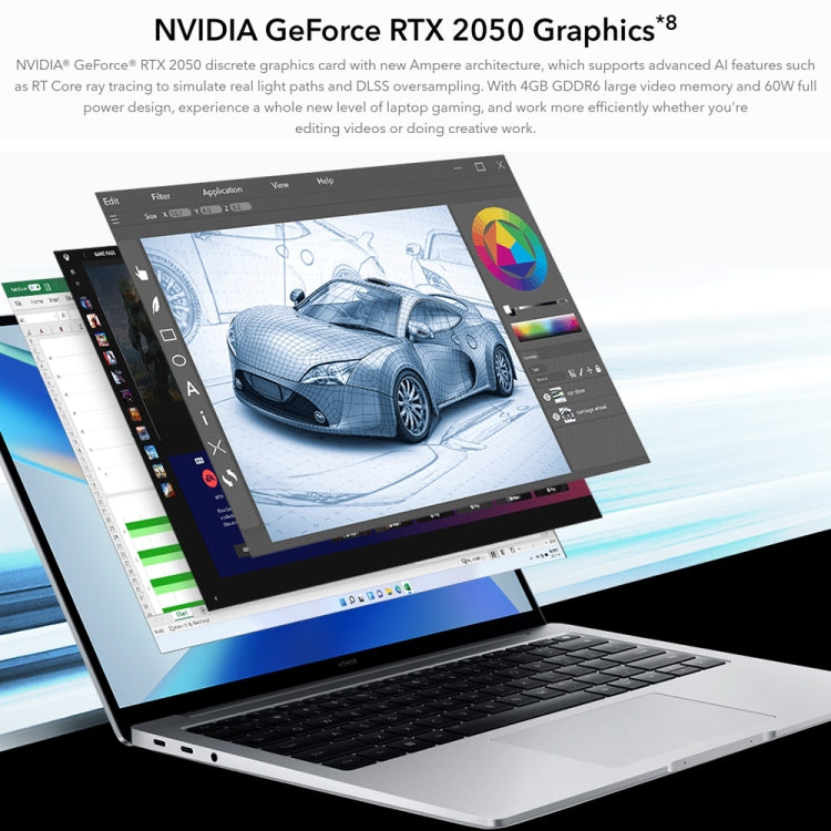 HONOR MagicBook 14 2022 Laptop, 16GB+512GB, 14 inch Windows 11 Home Chinese Version, Intel 12th Gen Core i5-12500H RTX2050 Discrete Graphics(Grey)
