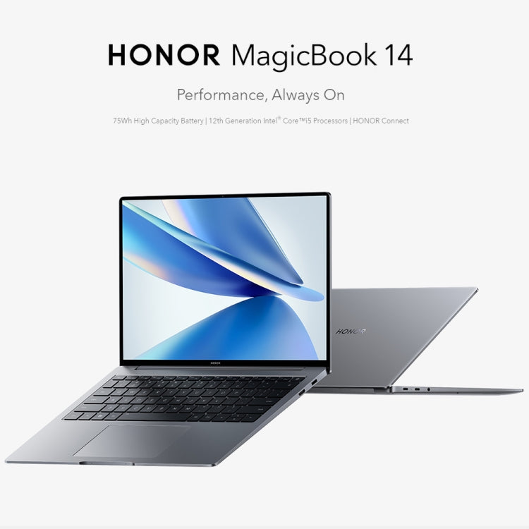 HONOR MagicBook 14 2022 Laptop, 16GB+512GB, 14 inch Windows 11 Home Chinese Version, Intel 12th Gen Core i5-12500H RTX2050 Discrete Graphics(Grey)