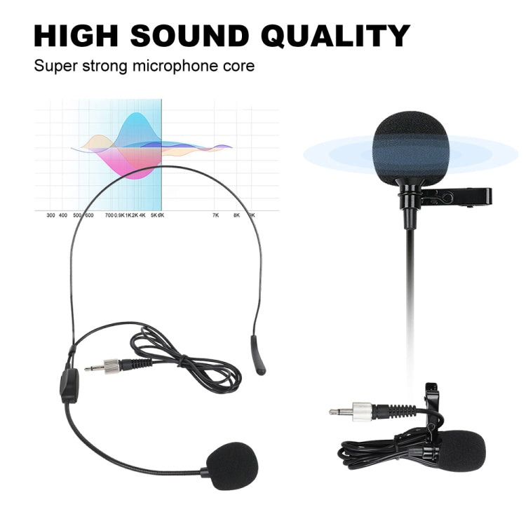 XTUGA A140-HB Wireless Microphone System 4 Channel Handheld Lavalier Headset Microphone(EU Plug)