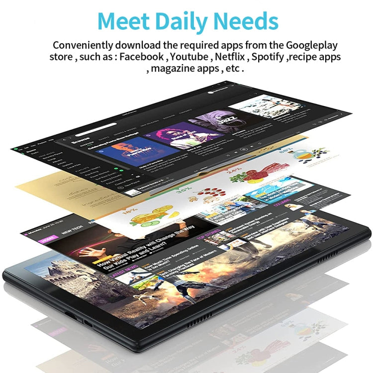 BDF P70 4G LTE Tablet PC 10.1 inch, 8GB+128GB, Android 11 MTK6755 Octa Core, Support Dual SIM, EU Plug(Gold)