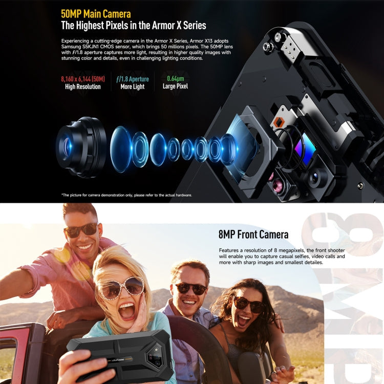 [HK Warehouse] Ulefone Armor X13, 6GB+64GB, IP68/IP69K Rugged Phone, 6.52 inch Android 15 MediaTek Helio G36 Octa Core, Network: 4G, NFC, OTG(Some Orange)