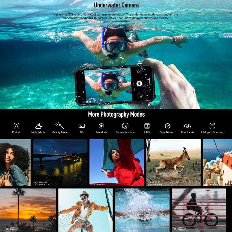 [HK Warehouse] Ulefone Armor X13, 6GB+64GB, IP68/IP69K Rugged Phone, 6.52 inch Android 15 MediaTek Helio G36 Octa Core, Network: 4G, NFC, OTG(Some Orange)