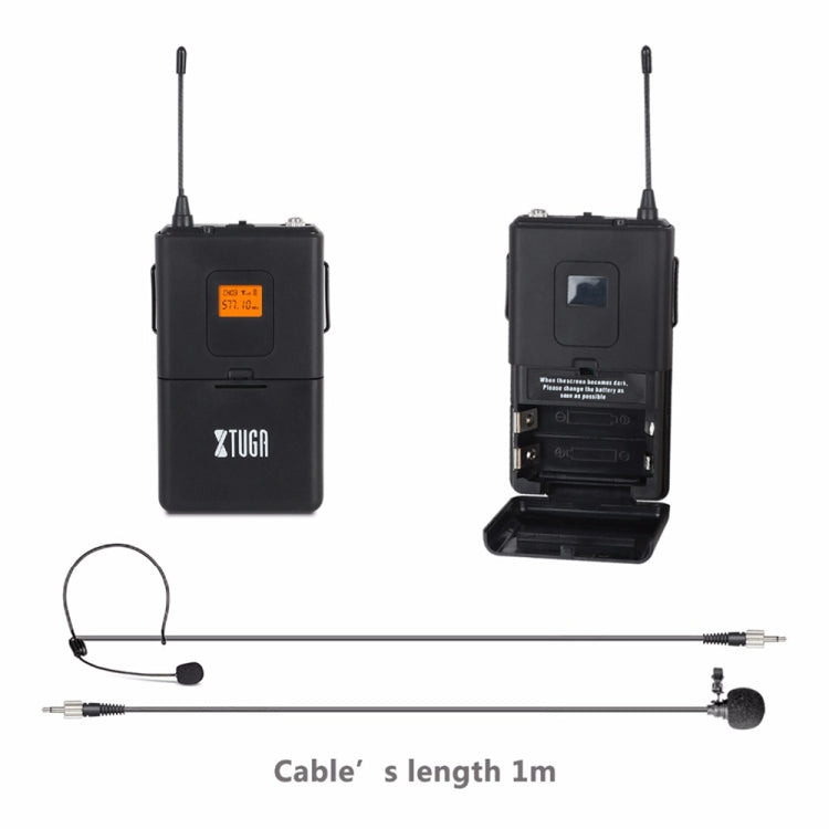 XTUGA A400-HB Professional 4-Channel UHF Wireless Microphone System with 2 Handheld & 2 Headset Microphone(AU Plug)