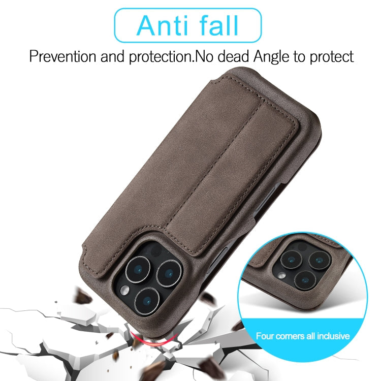 For iPhone 15 Pro Max LC.IMEEKE Hon Ancient Series Flip Leather Phone Case(Coffee)
