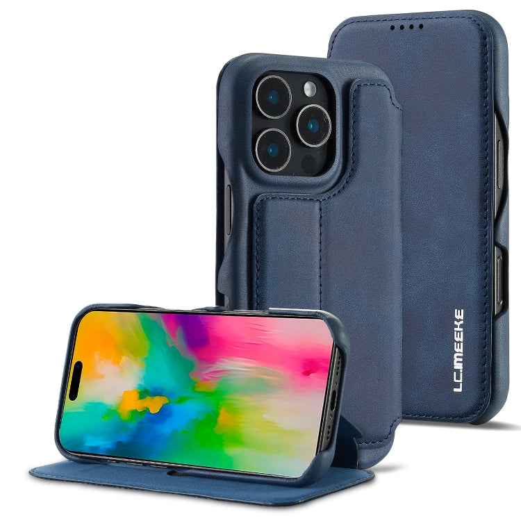 For iPhone 15 Pro Max LC.IMEEKE Hon Ancient Series Flip Leather Phone Case(Blue)